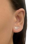 Brinco Prata Legitima 925 Asa Pequena Vazada