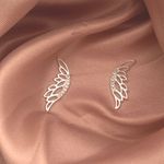 Brinco Prata Legitima 925 Asa Vazada com Zirconia 