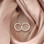 Argola Prata Legítima 925 Três Fileiras Ziconia Prata fecho Clique Elegante