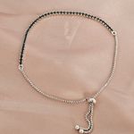 Pulseira Riviera Zirconia Preta Ajustavel Prata 925