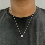 Escapulario 60cm Grumet Sagrado Coraçao Prata 925