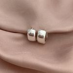 Argola Prata Legitima 925 Média Lisa Largura 7 milímetros 