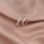 Argola Prata Legítima 925 Média com Zirconia Fecho Clique Unissex