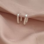 Argola Retangular Lisa Média Prata 925