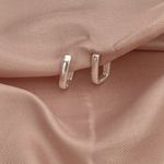 Argola Prata Legitima 925 Retangular Lisa Pequena 