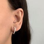 Argola Média Triangular com Zirconia Prata 925