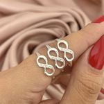 Anel Infinito com Zirconia Prata 925