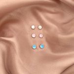 Trio Brinco Redondo Zirconia Colorida Prata 925