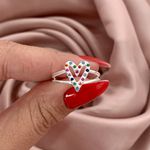 Anel Prata Legitima 925 Coração Colorido