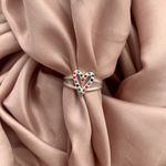 Anel Prata Legitima 925 Coração Colorido