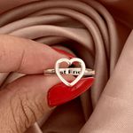 Anel Prata Legítima 925 Coração Best Friends 