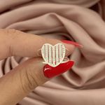 Anel Prata Legitima 925 Coração Com Zircônia 