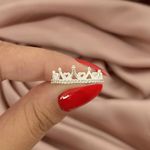 Anel Coroa Prata Legitima 925 com Zirconia e Varios Coraçoes vazado 