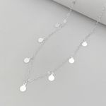 Choker com Pingente Medalhas Lisas Prata 925