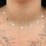 Choker com Pingente Medalhas Lisas Prata 925