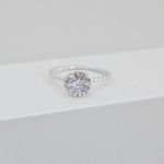 Anel Prata Legítima 925 Estilo Solitario Aro Torcido com Zirconia