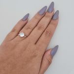 Anel Prata Legítima 925 Estilo Solitario Aro Torcido com Zirconia