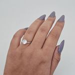 Anel Prata Legítima 925 Estilo Solitario Aro Torcido com Zirconia