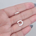 Argola Prata Legitima 925 Click Lisa Formato Em U 