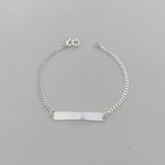 Pulseira Infantil Grumet com Placa 15cm Prata 925