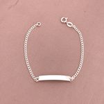 Pulseira Infantil Grumet com Placa 15cm Prata 925