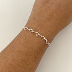 Pulseira com Corações Vazados Prata 925