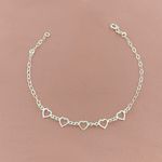 Pulseira com Corações Vazados Prata 925