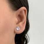 Brinco Solitario Zirconia 9mm Prata 925