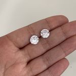 Brinco Solitario Zirconia 9mm Prata 925