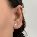 Brinco Solitario Zirconia 7mm Prata 925