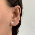 Brinco Solitario Zirconia 5mm Prata 925