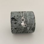 Pulseira Pingente Pata Vazada e Coração Prata 925