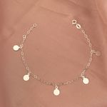 Pulseira Pingentes Medalhas Lisas Prata 925