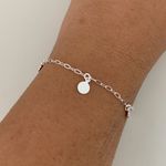 Pulseira Pingentes Medalhas Lisas Prata 925