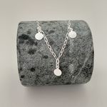 Pulseira Pingentes Medalhas Lisas Prata 925