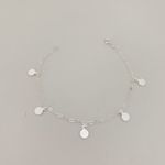 Pulseira Pingentes Medalhas Lisas Prata 925