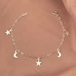 Pulseira Pingente Luas e Estrelas Prata 925