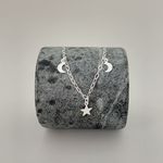 Pulseira Pingente Luas e Estrelas Prata 925