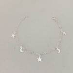Pulseira Pingente Luas e Estrelas Prata 925