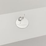 Pingente Redondo Love com Zirconia Coração Cristal Prata 925