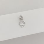 Berloque Coração com Zirconia Cravejada Prata 925