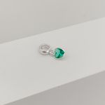 Berloque Coração Zirconia Verde Prata 925