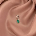 Berloque Coração Zirconia Verde Prata 925