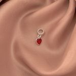Berloque Coração Zirconia Vermelha Prata 925
