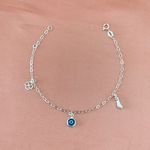 Pulseira com Olho Grego/ Trevo / Figa Prata 925