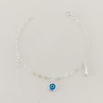 Pulseira com Olho Grego/ Trevo / Figa Prata 925