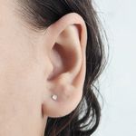 Brinco Solitario Zirconia 3mm Prata 925