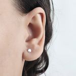 Brinco Solitario Zirconia 4mm Prata 925