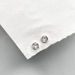 Brinco Solitario Zirconia 4mm Prata 925