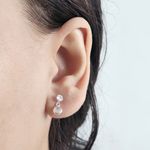 Brinco Solitario 4mm e Pingente 5mm Cristal Prata 925